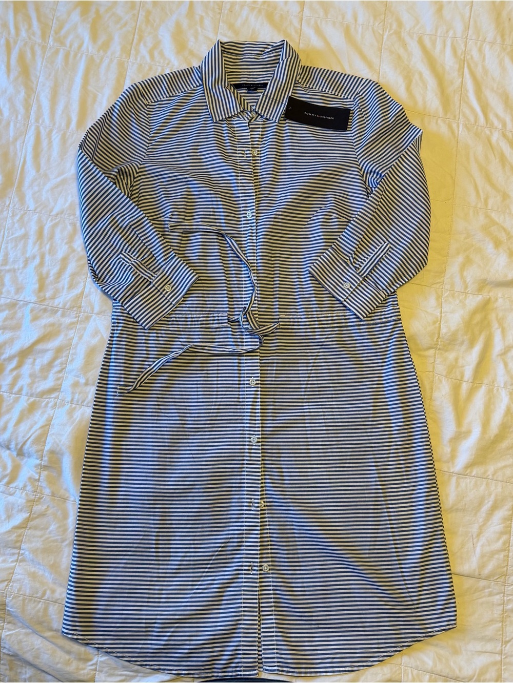 Tommy Hilfiger Blue & White Striped Shirt Dress